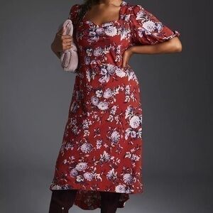 Anthropologie Maeve Puff-Sleeve Dress